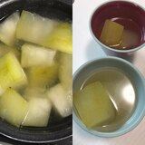鶏の茹で汁で作る冬瓜の煮物、レモン風味